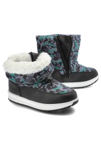 Big-Star - Szare Śniegowce Big Star Ocieplane Buty Dziecięce. Kolor: szary. Materiał: futro, skóra ekologiczna, materiał, syntetyk. Szerokość cholewki: normalna. Wzór: kolorowy. Sezon: zima #2