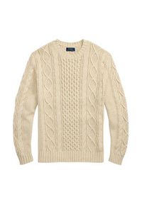 Polo Ralph Lauren Sweter 710917054003 Beżowy Regular Fit. Typ kołnierza: polo. Kolor: beżowy. Materiał: bawełna #6