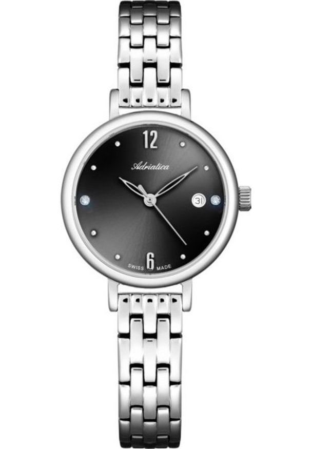 Zegarek damski Adriatica A3830.5174Q CYRKONIE srebrny. Kolor: srebrny