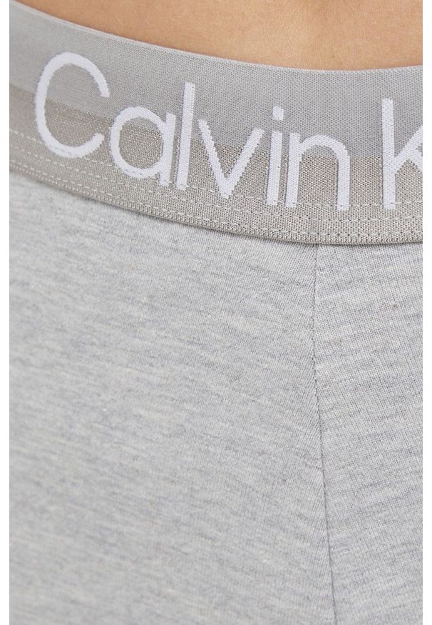 Calvin Klein Underwear Legginsy piżamowe damskie kolor szary z nadrukiem. Kolor: szary. Materiał: dzianina. Wzór: nadruk