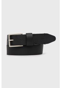 Pepe Jeans pasek skórzany EDDIE BELT męski kolor czarny. Kolor: czarny. Materiał: skóra #1