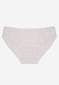Born2be - Jasnoszare Gładkie Majtki Figi z Bawełny Venessila. Kolor: szary. Materiał: bawełna. Wzór: gładki #2
