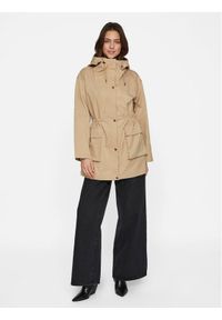 Vila Parka Kahara 14089615 Beżowy Regular Fit. Kolor: beżowy. Materiał: syntetyk #1