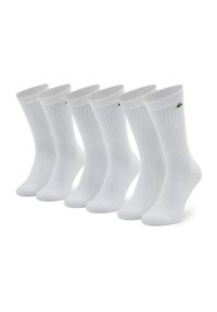 Zestaw 3 par wysokich skarpet unisex Lacoste. Kolor: biały