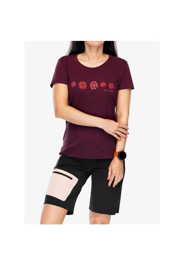 Koszulka z nadrukiem damska Vaude Cyclist T-Shirt V. Kolor: czerwony. Wzór: nadruk