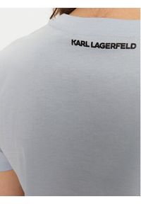 Karl Lagerfeld - KARL LAGERFELD T-Shirt A1W17117 Niebieski Regular Fit. Typ kołnierza: dekolt w karo. Kolor: niebieski. Materiał: bawełna