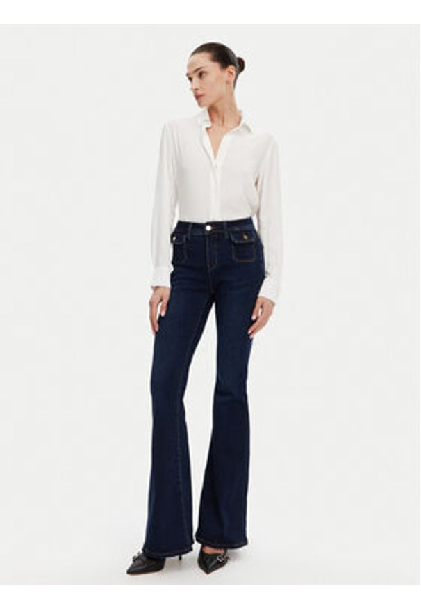Gaudi Jeansy 511BD26002 Granatowy Flare Fit. Kolor: niebieski