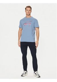 Tommy Jeans T-Shirt Signature DM0DM21109 Niebieski Regular Fit. Kolor: niebieski. Materiał: bawełna #4