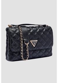Guess - GUESS Czarna pikowana torebka damska Giully 2. Kolor: czarny. Materiał: pikowane. Styl: elegancki