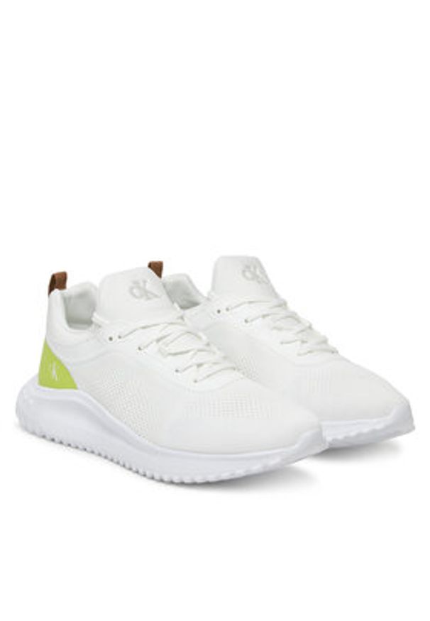 Calvin Klein Jeans Sneakersy Eva Runner Tech Knit YM0YM01293 Biały. Kolor: biały. Materiał: materiał