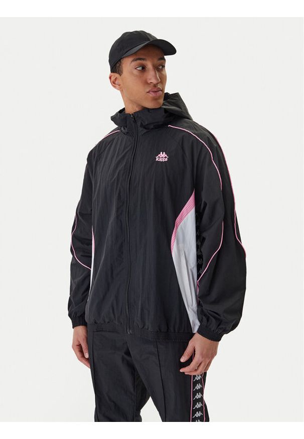 Kappa Wiatrówka Banda Silas 37222WW Czarny Comfort Fit. Kolor: czarny. Materiał: syntetyk