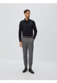 Reserved - Bawełniane spodnie slim fit - ciemnoszary. Kolor: szary. Materiał: bawełna #1