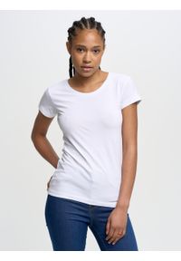 Big-Star - Koszulka damska z bawełny supima Supiclassica 101. Kolor: biały. Materiał: bawełna. Styl: klasyczny #1