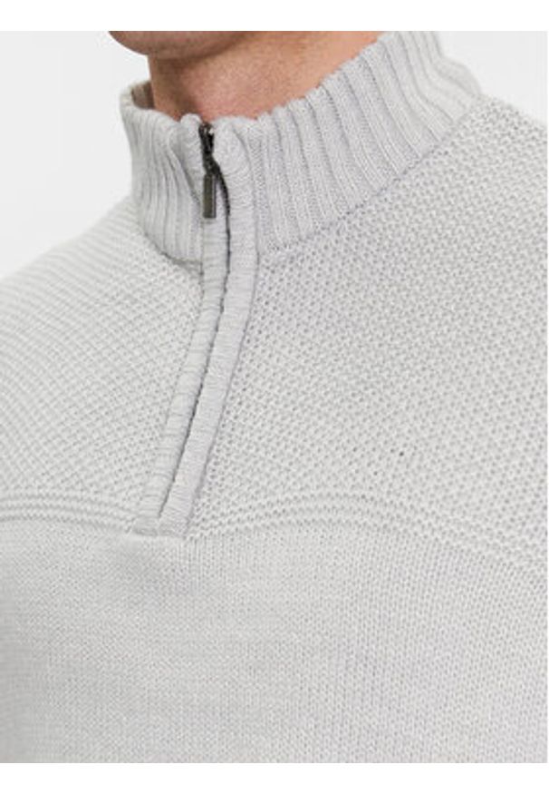 Brave Soul Sweter MK-230DITTON Szary Regular Fit. Kolor: szary. Materiał: wiskoza