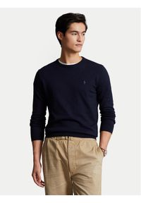 Polo Ralph Lauren Sweter Ls Sf Cn Pp 710684957001 Granatowy Slim Fit. Typ kołnierza: polo. Kolor: niebieski. Materiał: bawełna