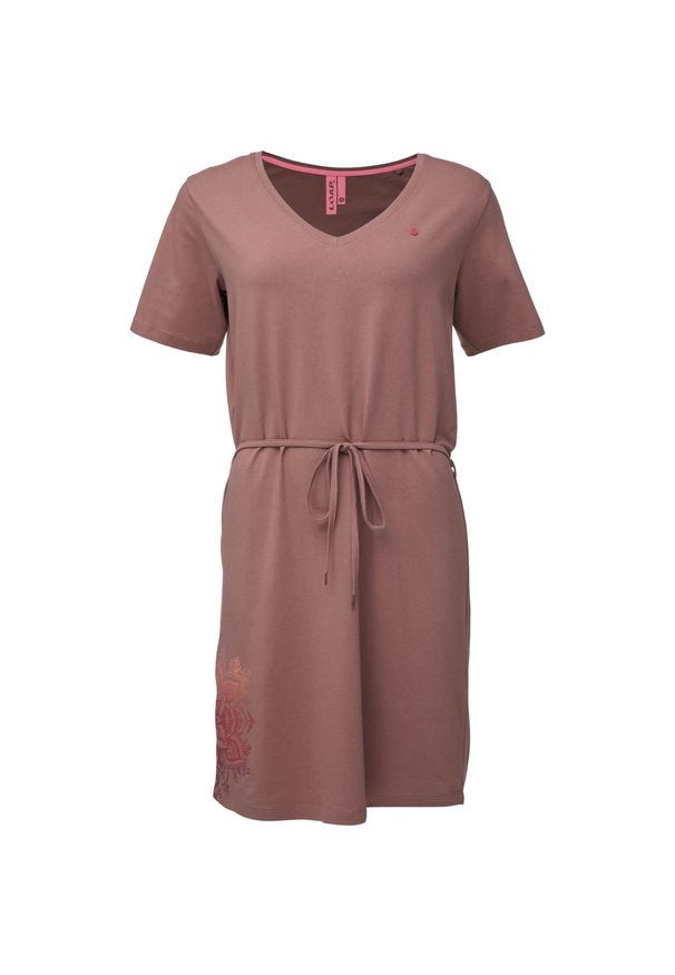 WOMEN'S HEALTH - Sukienka damska LOAP Abzoka CLW2426 – ornament, XS. Kolor: fioletowy. Materiał: elastan, bawełna. Typ sukienki: sportowe. Styl: sportowy