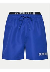 Calvin Klein Swimwear Szorty kąpielowe KM0KM00992 Granatowy Regular Fit. Kolor: niebieski. Materiał: syntetyk #2