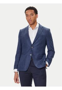 BOSS Marynarka H-Hutson 50551581 Niebieski Regular Fit. Kolor: niebieski. Materiał: wełna #1