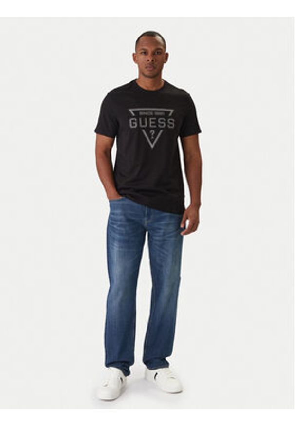 Guess T-Shirt M6RI09 I3Z14 Czarny Regular Fit. Kolor: czarny. Materiał: bawełna