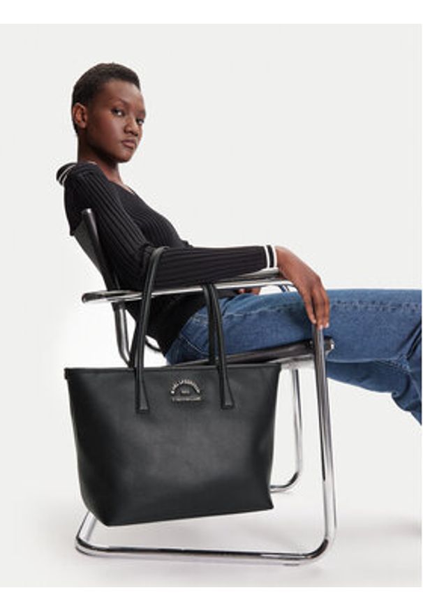 Karl Lagerfeld - KARL LAGERFELD Torebka A3W30314 Czarny. Kolor: czarny. Materiał: skórzane