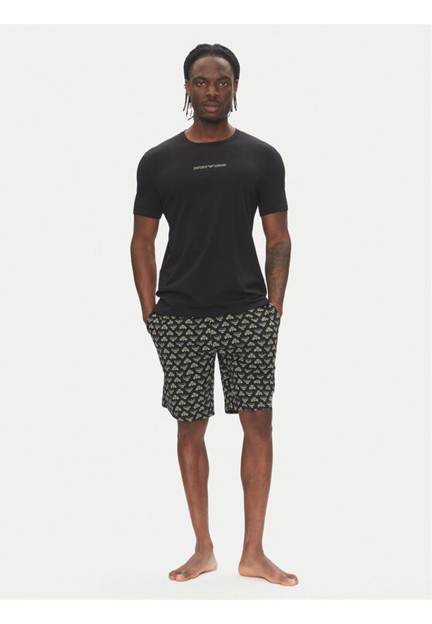 Emporio Armani Underwear Piżama EM000400 AF10793 FC063 Czarny Regular Fit. Kolor: czarny. Materiał: bawełna