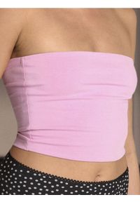 Sinsay - Top typu bandeau w stylu basic - różowy. Kolor: różowy