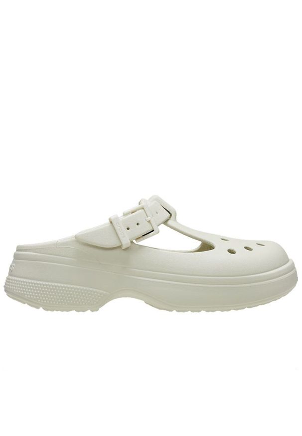 Klapki damskie Crocs Classic Mary Jane 210581-0HZ - białe. Kolor: biały. Materiał: materiał. Obcas: na platformie. Styl: elegancki