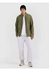 4f - 4F Polar regular ze stójką męski - khaki M. Typ kołnierza: kołnierzyk stójkowy. Kolor: oliwkowy, wielokolorowy, brązowy. Materiał: polar