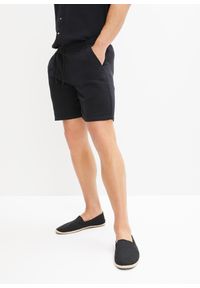 bonprix - Długie szorty muślinowe, Regular Fit. Kolor: czarny. Długość: długie #1