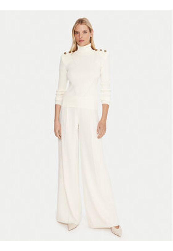 Gaudi Golf 521FD53037 Écru Regular Fit. Typ kołnierza: golf. Materiał: wiskoza, syntetyk