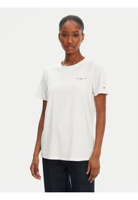 TOMMY HILFIGER - Tommy Hilfiger T-Shirt 1985 WW0WW37877 Biały Regular Fit. Kolor: biały. Materiał: bawełna