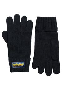 Rękawiczki zimowe damskie Superdry Vintage Radar 2.0. Kolor: niebieski. Materiał: wełna, poliester. Sezon: zima. Sport: turystyka piesza #1