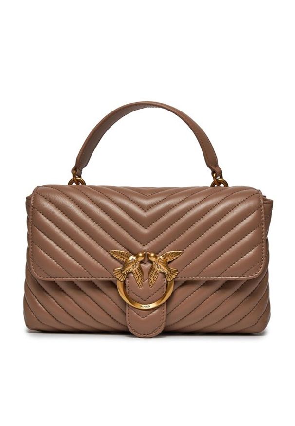 Pinko Torebka Love Lady Puff Classic Cl Brązowy. Kolor: brązowy. Materiał: skórzane