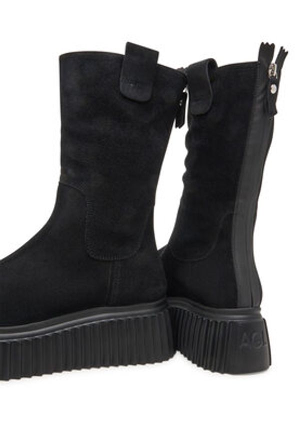 AGL Botki Milagros D751503PGKI0141013 Czarny. Kolor: czarny. Materiał: skóra