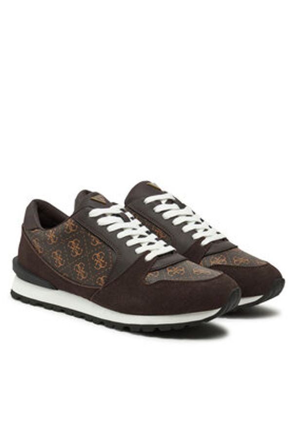 Guess Sneakersy FMPARO ELL12 Brązowy. Kolor: brązowy. Materiał: skóra