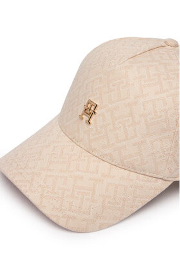 TOMMY HILFIGER - Tommy Hilfiger Czapka z daszkiem Monogram Jacq Cap AW0AW18331 Beżowy. Kolor: beżowy. Materiał: bawełna