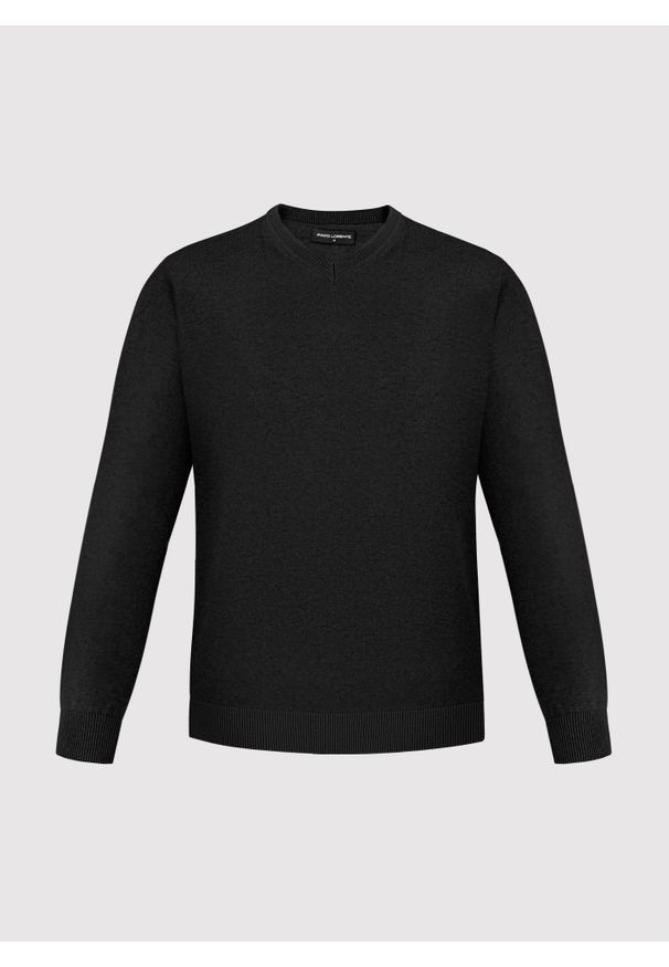 Pako Lorente - PAKO LORENTE - Czarny sweter męski v-neck. Kolor: czarny, niebieski. Materiał: bawełna. Sezon: jesień