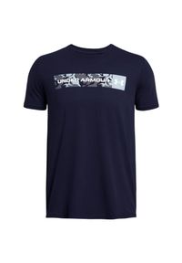 Under Armour - Koszulka Męska 1376830 Camo Stripe T-shirt. Kolor: niebieski