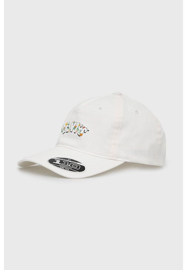 Levi's® - Levi's czapka kolor biały z nadrukiem. Kolor: biały. Wzór: nadruk. Styl: biznesowy
