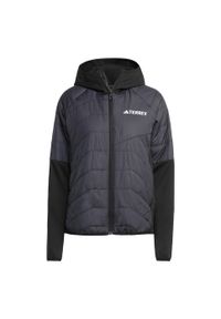 Adidas - Ocieplana hybrydowa kurtka z kapturem Terrex Multi CLIMAWARM. Typ kołnierza: kaptur. Kolor: czarny. Technologia: ClimaWarm (Adidas)
