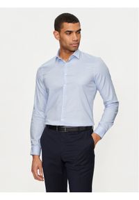 Calvin Klein Koszula K10K113164 Niebieski Slim Fit. Kolor: niebieski. Materiał: bawełna
