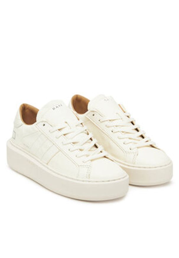 D.A.T.E. Sneakersy Hill Low Platform W431-HP-MN Écru. Materiał: skóra. Obcas: na platformie