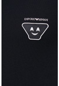 Emporio Armani Underwear Piżama męska kolor czarny z aplikacją. Kolor: czarny. Materiał: dzianina. Wzór: aplikacja