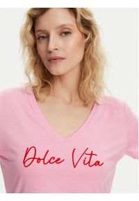 Morgan T-Shirt 251-DOLCE Różowy Regular Fit. Kolor: różowy. Materiał: bawełna #4