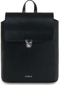 Giovani Czarny plecak damski dominica - giovani, skóra juchtowa. Kolor: czarny. Materiał: skóra #1