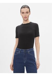 Calvin Klein T-Shirt Modal Rib Ss Tee K20K206404 Czarny Slim Fit. Kolor: czarny