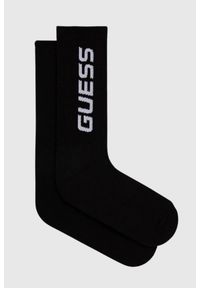 Guess - GUESS Czarne sportowe skarpetki męskie Arlo. Kolor: czarny. Materiał: dzianina