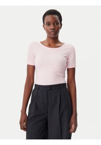 TOMMY HILFIGER - Tommy Hilfiger T-Shirt WW0WW37866 Różowy Slim Fit. Kolor: różowy. Materiał: wiskoza #1