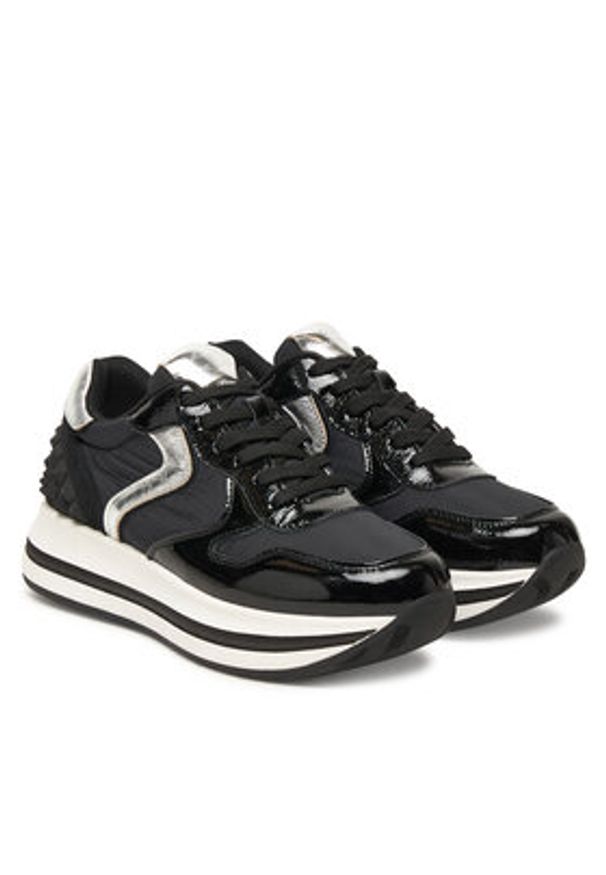 Voile Blanche Sneakersy Merry S. 2019126-06 Czarny. Kolor: czarny. Materiał: lakier, skóra