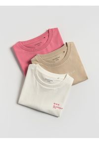 Reserved - Bawełniany t-shirt 3 pack - wielobarwny. Materiał: bawełna